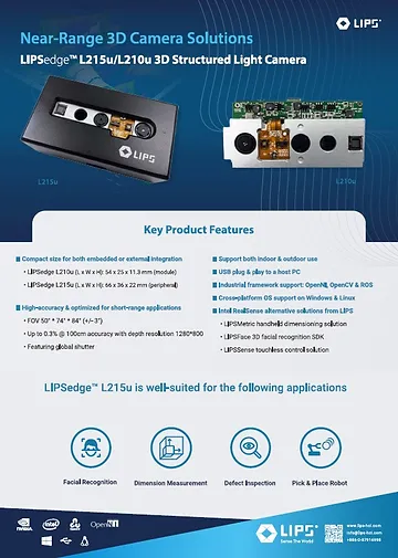 near range.3dcamera solution | LIPS Corporation